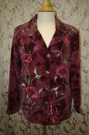 +MBA #16-041   "Indigo Moon Ombre Print Purple Velvet Jacket