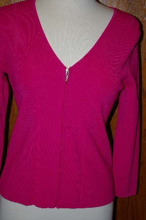 +MBA #23-450  "Designer "Belldini" Bright Pink Zip Front Sweater