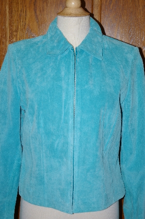 +MBA #23-492   "Designer Yvonne Marie Turquoise Blue Suede Jacket