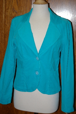 +MBA #23-462   "Designer "New Fall" Turquoise Blue Corduroy Jacket