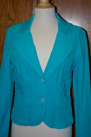 +MBA #23-462   "Designer "New Fall" Turquoise Blue Corduroy Jacket