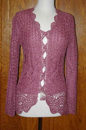 +MBA #23-431  "Spiegel Rose Pink Crochet Cardigan