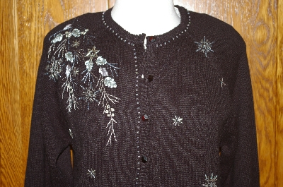 +MBA #24-363  "Stitches In Time Hand Embelished Black Sweater
