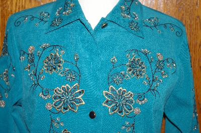 +MBA #24-435  "One Of A Kind Victor Costa Embroidered Moleskin Shirt With Brocade Lining