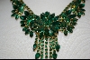 +MBA #PO-208  "Large Emerald Green Austrian Crystal Necklace