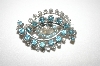 +MBA #24-268  Blue & Clear Crystal Silver Tone Pin