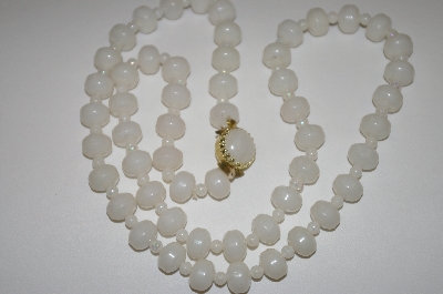 +MBA #24-142  "Made In West Germany White Acrylic Bead Necklace