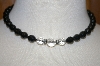 +MBA #24-208  "Vintage Black & Clear Crystal Bead Necklace