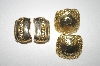 +MBA #25-032  "Lot Of (2) Pairs Of Gold Plated Earrings