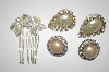 +MBA #25-074  Set Of Three/ 2  Pairs Of Earrings & One Hair Comb