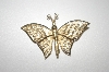 **MBA #S4-191  Vintage Gold Plated Moveable Butterfly Pin
