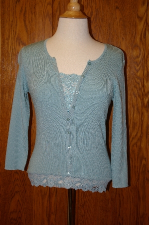 +MBA #23-144  "Designer C'EST City Silk Company Blue Rayon & Silk Sweater