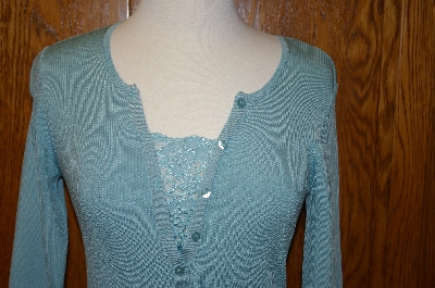 +MBA #23-144  "Designer C'EST City Silk Company Blue Rayon & Silk Sweater