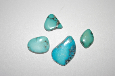 +MBA #20-517   "4 Hand Cut & Polished Fancy Cut Blue Turquoise Stones
