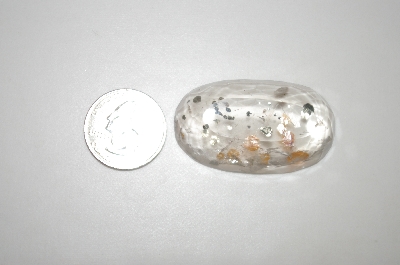 +MBA #23-113   "Fancy Oval Pyrite In Quartz Faceted Gemstone