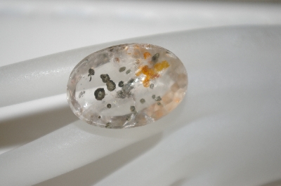 +MBA #23-165   "Fancy Oval Cut Pyrite In Clear Quartz Gemstone