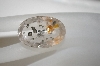 +MBA #23-165   "Fancy Oval Cut Pyrite In Clear Quartz Gemstone