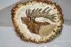 +MBA #20-831  1985 K. Burda  Artist Signed & Dated Hand Carved Elk Antler "Elk" Buckle