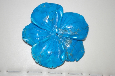 +MBA #23-010   "Hand  Cut,  Polished, Carved & Dyed Howlite Flower