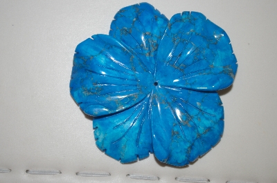 +MBA #23-009   "Hand Cut, Polished, Carved & Dyed Howlite Flower