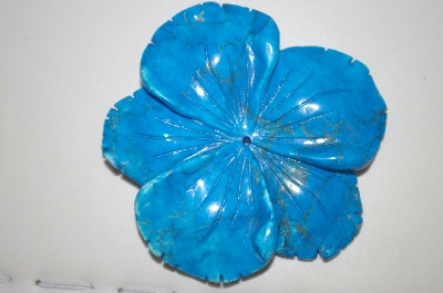 +MBA #23-009   "Hand Cut, Polished, Carved & Dyed Howlite Flower