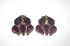 +MBA #23-271  Garne Purple Rhinestone Clip Style earrings