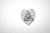 +MBA #S4-005  ORA Vintage H.F.C. Crystal Heart Pin