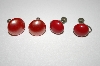 +MBA #25-698  2 Pairs Vintage Red Glass Screw Back Earrings