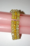 +MBA #25-572  Vintage Yellow Acrylic Bead Bracelet