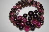 +MBA #25-292   Vintage Purple Acrylic Bead Stretch Bracelet