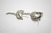 +MBA #6-1326   Vintage Silver Tone Rose Bud Pin