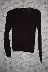 +MBA #5-1957   "Moda Black V-Neck Button Front Sweater