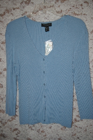 +MBA #5-1923  " Cabe & Guage Pitites Blue Button Front Cardigan