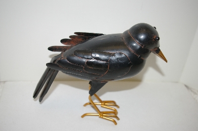 +MBA #5-1600D  " Unique Metal "Standing" Crow Figurine