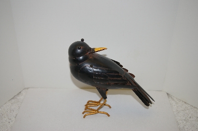 +MBA #5-1589E  " Unique Metal "Turning" Crow Figurine