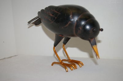 +MBA #5-1593D  "Unique Metal "Feeding Crow" Figurine