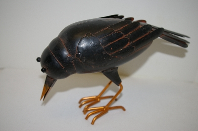 +MBA #5-1593D  "Unique Metal "Feeding Crow" Figurine
