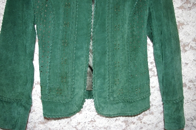+MBA #5-1855  "Pamela McCoy Perforation Whipstitch Detail Suede Bolero Jacket