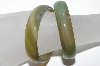 +MBA #5-1675  Set of 2 Small Green Agate Bangle Bracelets
