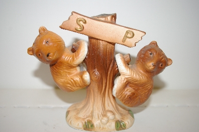 +MBA #33-063  "Vintage Brown Bears On A Tree Salt & Pepper Shakers