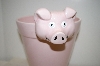 Large Pink Ceramic "Pig" Flower Pot