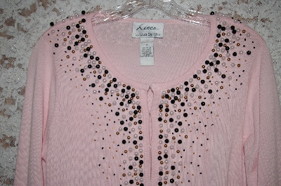 +MBA #33-194  "Soft Pink Louis Dell'Olio Simulated Pearl Cardigan"