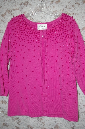 +MBA #33-201  "Dark Pink Louis Dell'Olio Simulated Pink Pearl Sweater