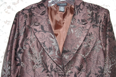 +MBA #33-218  "Dark Brown Dialouge Tonal Floral Jacquard Jacket