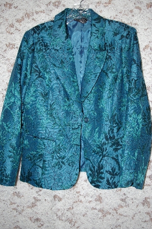 +MBA #33-215  "Dark Teal Dialouge Tonal Floral Jacquard  Jacket