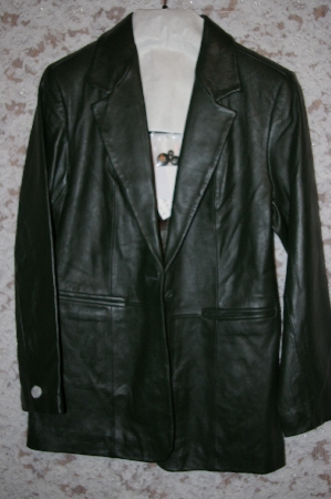 +MBA #33-231  "Dark Olive Denin & Co. Lamb Leather Fully Lined Blazer