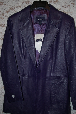 +MBA #33-228   "Dark Purple Denim & Co Lamb Leather Blazer