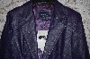 +MBA #33-228   "Dark Purple Denim & Co Lamb Leather Blazer