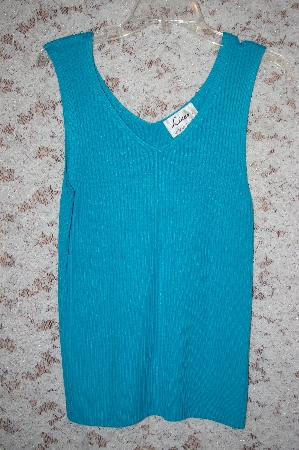 +MBA #33-204  "Turquoise Louis Dell'Olio Stretch Ribbed Sweater Tank