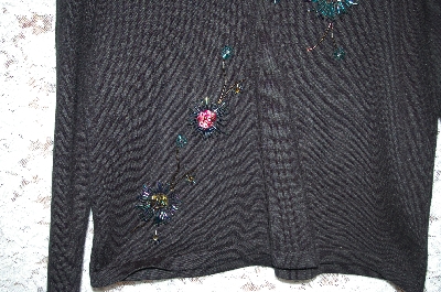 +MBA #33-197  "Black "Marissa Studio" Hand Beaded Sweater